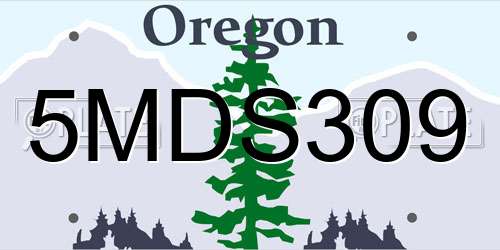 5MDS309 Oregon License Plate