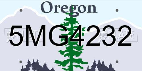 5MG4232 Oregon License Plate