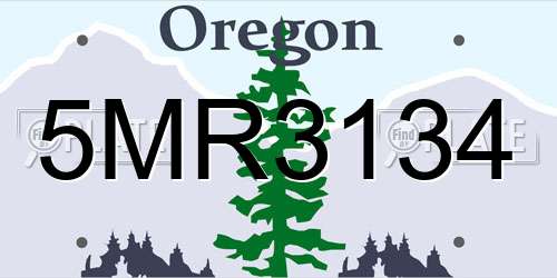 5MR3134 Oregon License Plate