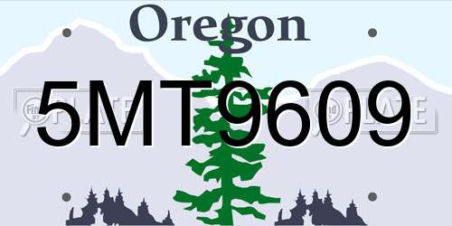5MT9609 Oregon License Plate