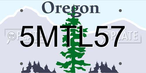5MTL57 Oregon License Plate