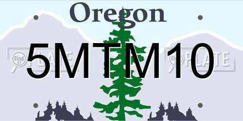 5MTM10 Oregon License Plate