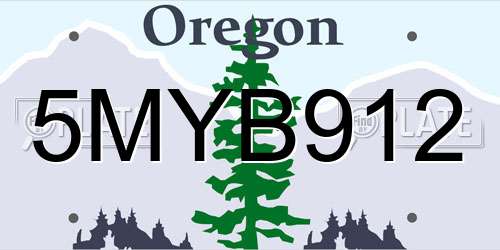 5MYB912 Oregon License Plate