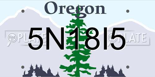 5N18I5 Oregon License Plate