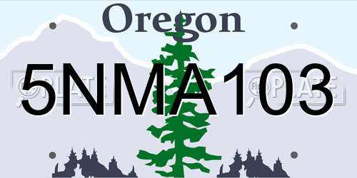5NMA103 Oregon License Plate