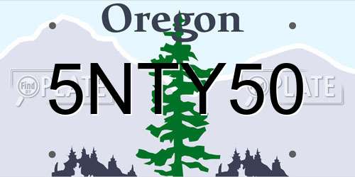 5NTY50 Oregon License Plate