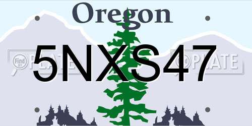 5NXS47 Oregon License Plate