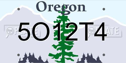 5O12T4 Oregon License Plate