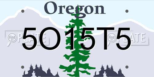 5O15T5 Oregon License Plate
