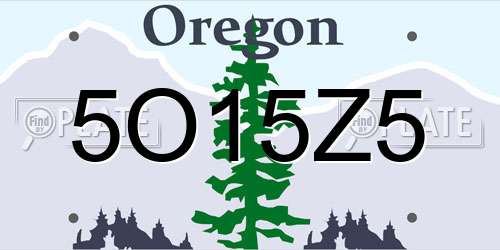 5O15Z5 Oregon License Plate