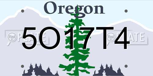 5O17T4 Oregon License Plate