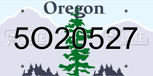 5O20527 Oregon License Plate