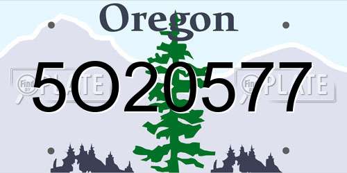 5O20577 Oregon License Plate