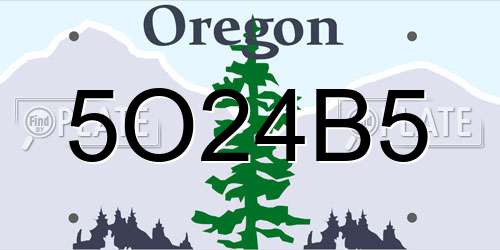 5O24B5 Oregon License Plate