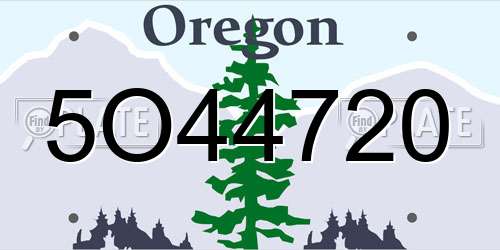 5O44720 Oregon License Plate