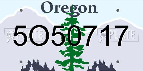 5O50717 Oregon License Plate