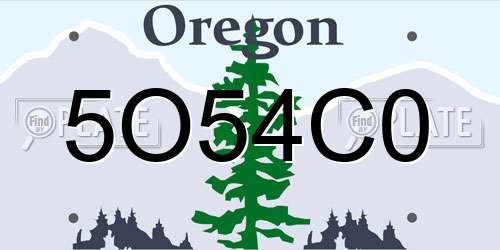 5O54C0 Oregon License Plate