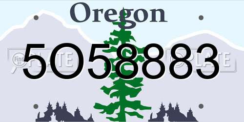 5O58883 Oregon License Plate