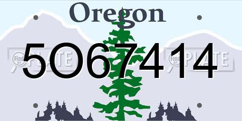 5O67414 Oregon License Plate
