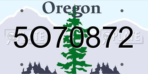 5O70872 Oregon License Plate