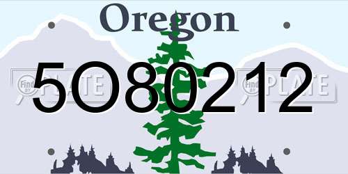 5O80212 Oregon License Plate