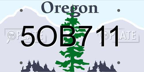 5OB711 Oregon License Plate