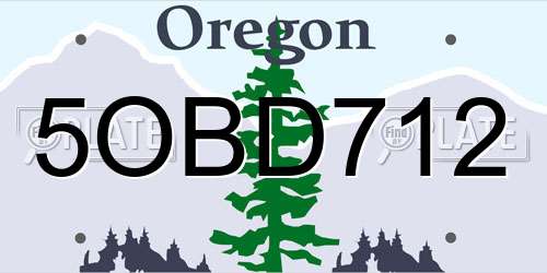 5OBD712 Oregon License Plate