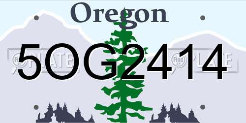5OG2414 Oregon License Plate