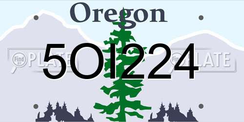 5OI224 Oregon License Plate