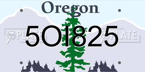 5OI825 Oregon License Plate