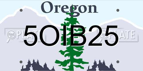 5OIB25 Oregon License Plate