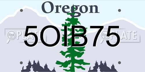 5OIB75 Oregon License Plate