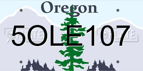 5OLE107 Oregon License Plate