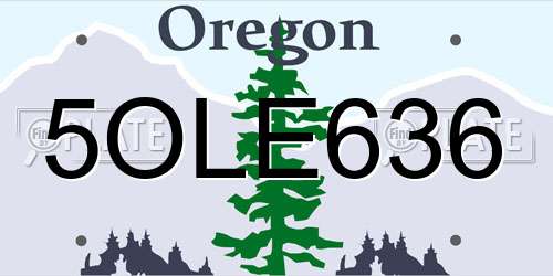 5OLE636 Oregon License Plate