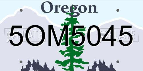 5OM5045 Oregon License Plate