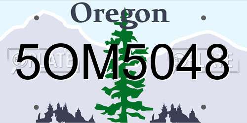 5OM5048 Oregon License Plate