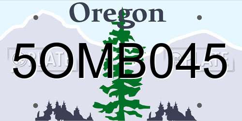 5OMB045 Oregon License Plate