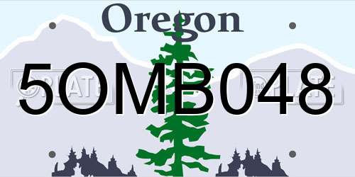 5OMB048 Oregon License Plate