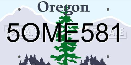 5OME581 Oregon License Plate
