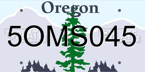 5OMS045 Oregon License Plate