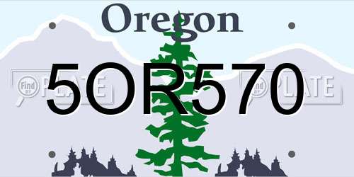 5OR570 Oregon License Plate