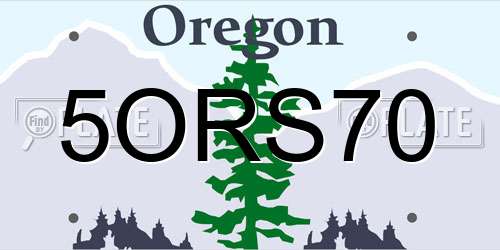 5ORS70 Oregon License Plate