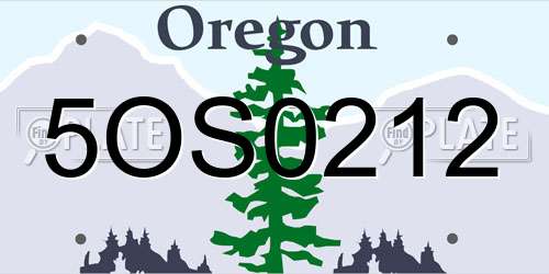 5OS0212 Oregon License Plate