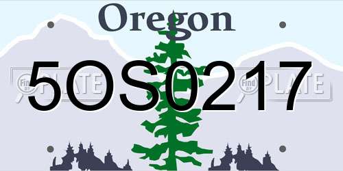 5OS0217 Oregon License Plate