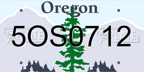 5OS0712 Oregon License Plate