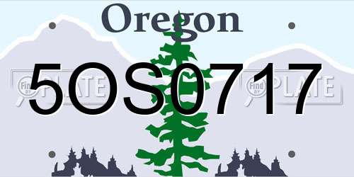 5OS0717 Oregon License Plate