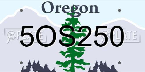 5OS250 Oregon License Plate