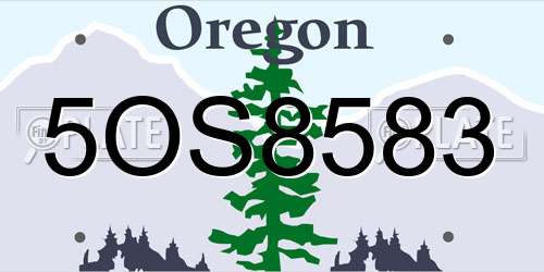 5OS8583 Oregon License Plate