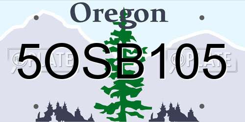 5OSB105 Oregon License Plate