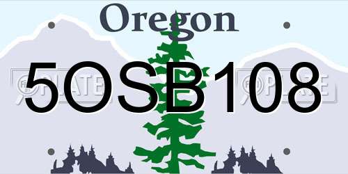 5OSB108 Oregon License Plate
